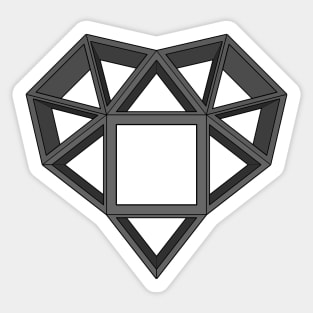 gmtrx Seni Lawal F134 polyhedron heart section Sticker